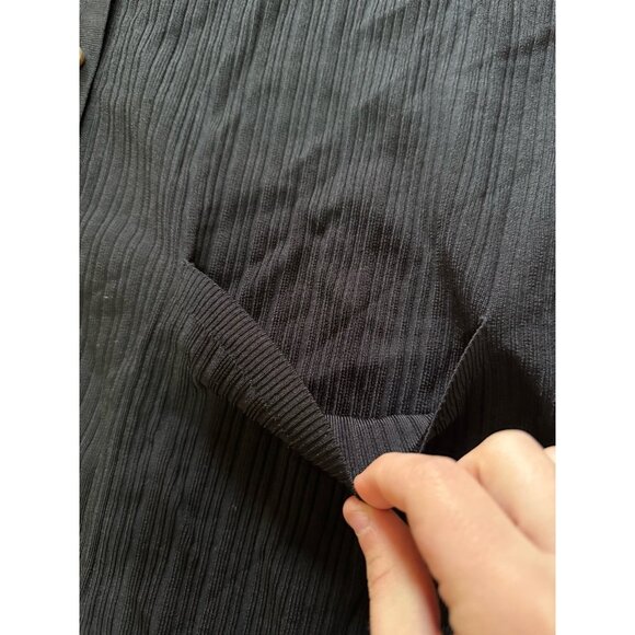 Chico's Ribbed Duster Cardigan Pockets Button Front Long Sleeve Women 2 Size L - Picture 6 of 11